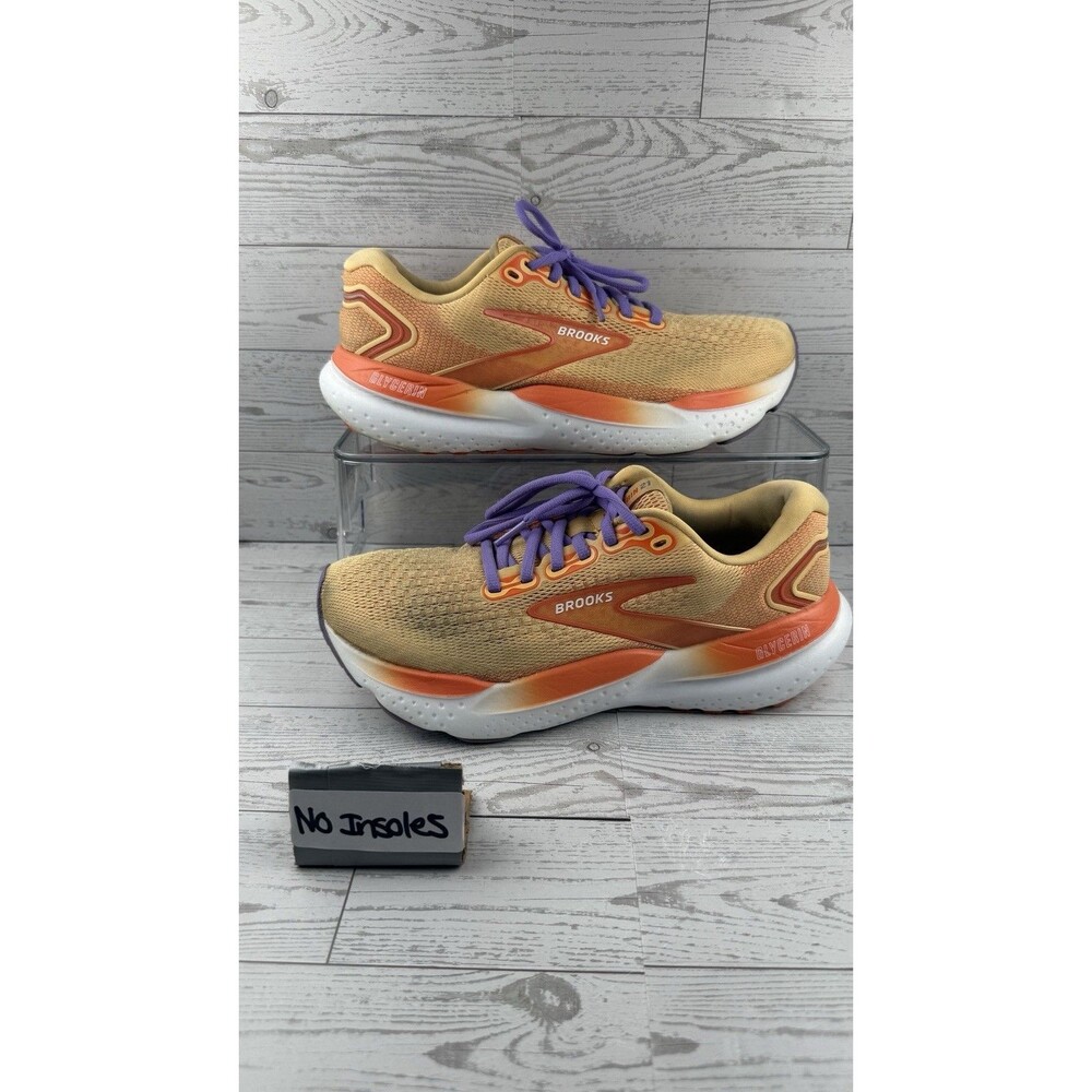 Brooks Glycerin 21 Womens Size 8.5B Orange White Athletic Running Shoes #667